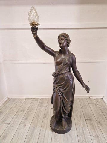 Staande lamp - Zinklegering - Art Nouveau-vloerlamp