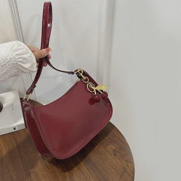 Retro PU Leren Schoudertas Dames met Kersenhanger - Vintage, Verzenden, Nieuw