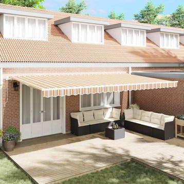 vidaXL Uitschuifbare luifel Meerkleurig 600 × 300 cm, Verzenden, Nieuw