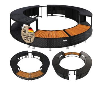 Polyrotan XXL Whirlpool Frame Bekleding Zwart (Voor in Huis), Verzenden, Nieuw