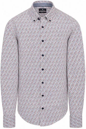 CASAMODA Overhemd Print Blauw En Rood maat 5XL Heren, Kleding | Heren, Verzenden, Nieuw, Rood, CASAMODA