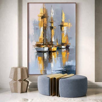 Lea Ottavi - Golden Quiet Waters XXL · Hand-Finished