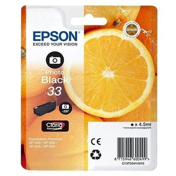 Epson 33 (T3341) inktcartridge foto zwart (origineel), Verzenden, Nieuw, Cartridge, Epson