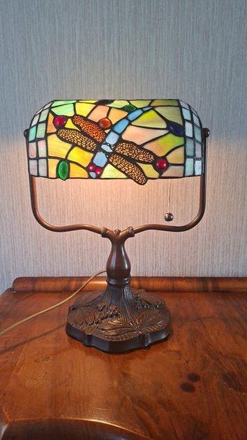 Bankierslamp - Glas-in-lood - Dragonfly bankierslamp