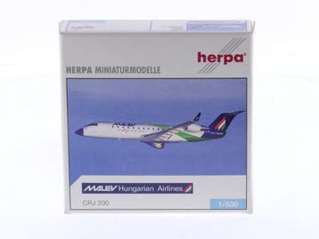Schaal 1:500 Herpa 510967 CRJ 200 Malev Express Malev H..., Ophalen of Verzenden, Zo goed als nieuw