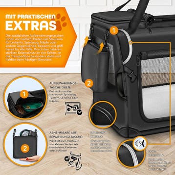 Reisbench hond - Draagtas hond - Transportbox - 61x42x42 cm, Verzenden, Zo goed als nieuw