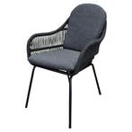 Florence dining tuinstoel zwart rope, Tuin en Terras, Tuinsets en Loungesets, Ophalen of Verzenden, Nieuw