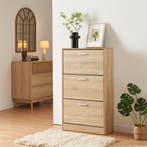 Schoenenkast Sykkylven 3 kleppen sonoma eiken 103x60x24 cm [, Huis en Inrichting, Verzenden, Nieuw