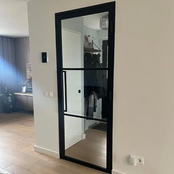 Stalen deur met kozijn zwart binnendeur - Kant en klaar, Doe-het-zelf en Verbouw, Deuren en Horren, 80 tot 100 cm, Binnendeur