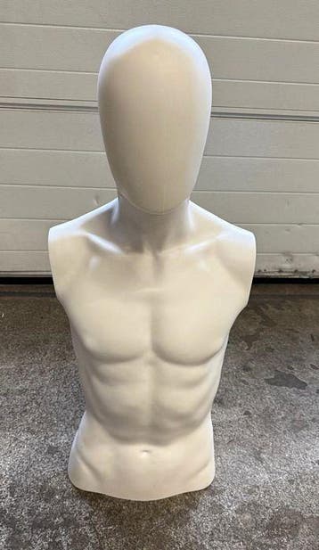 Paspop, Etalagepop Man, B37 x D28 x H81cm, wit, Gebruikt