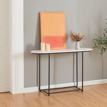 Console tafel Nordfron 120x40x75 cm zwart en marmer wit [en., Huis en Inrichting, Tafels | Sidetables, Verzenden, Nieuw