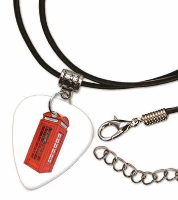 Engelse telefooncel plectrum ketting sleutelhanger oorbellen, Ophalen of Verzenden, Nieuw