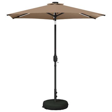 vidaXL Tuinparasol met LED-lampen en voet 2,3 x 2,3 m, Verzenden, Nieuw, 2 tot 3 meter