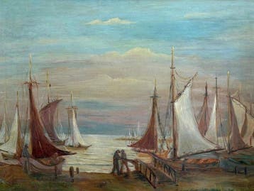 Albert Klatt (1892-1970) - Küste mit Segelschiff und