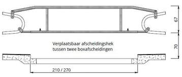 Verplaatsbaar afscheidingshek tussen twee boxafscheidingen,, Dieren en Toebehoren, Runderen