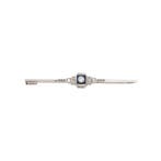 Witgouden broche met saffier en diamant 18 kt/850, Sieraden, Tassen en Uiterlijk, Broches, Ophalen of Verzenden, Nieuw