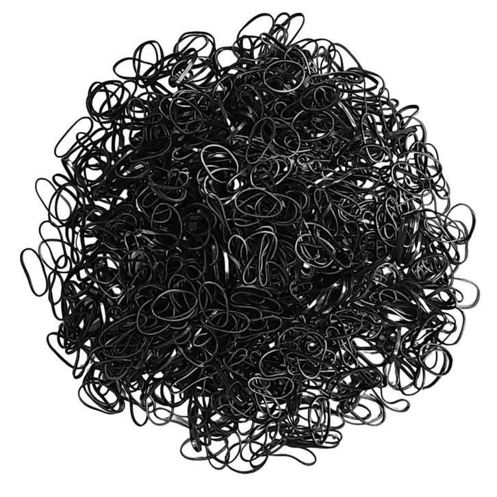 Fako Fashion - 1000x Zwarte Mini Elastiekjes - Meisjes -, Sieraden, Tassen en Uiterlijk, Uiterlijk | Haarverzorging, Verzenden