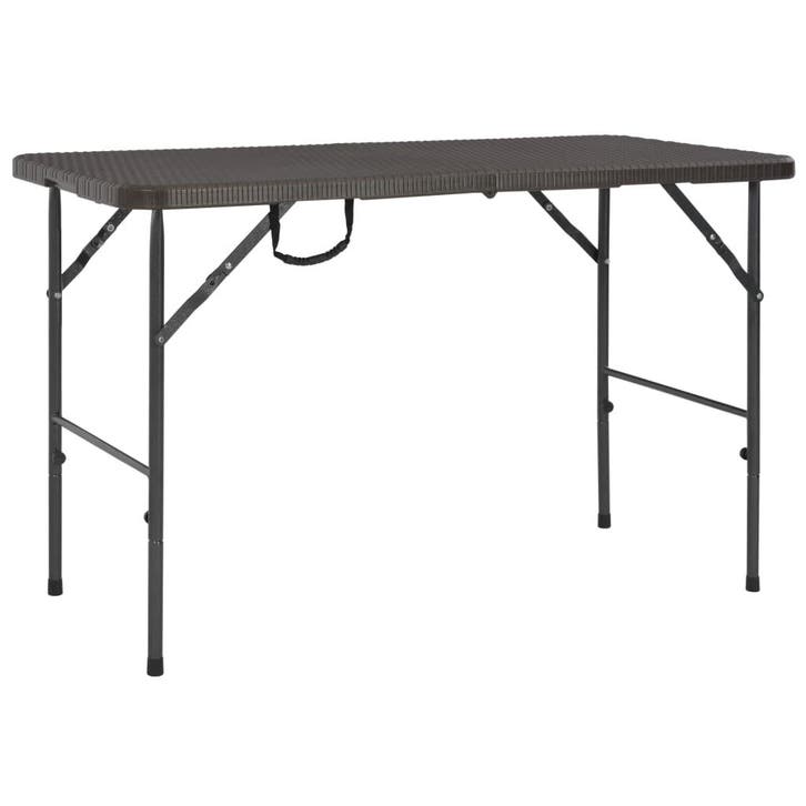 vidaXL Tuintafel inklapbaar rattan look 120x60x74 cm HDPE, Tuin en Terras, Tuintafels, Nieuw, Kunststof, Verzenden