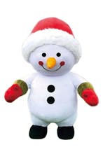 KIMU® Groot Opblaas Kostuum Sneeuwpop 2 Meter Opblaasbaar Pa, Maat 38/40 (M), Carnaval, Nieuw, Ophalen of Verzenden