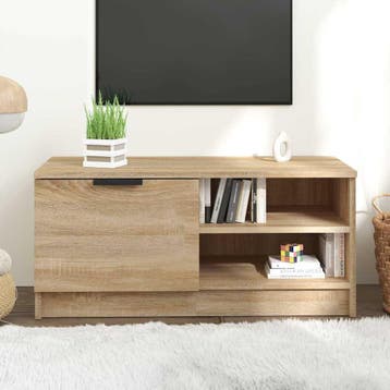 vidaXL Tv-meubel 80x35x36,5 cm bewerkt hout sonoma, Minder dan 50 cm, Verzenden, Nieuw, Minder dan 100 cm