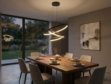 Veiling - Hanglamp Zand Zwart Trio Ring 50W LED CCT 3 Kleur, Nieuw