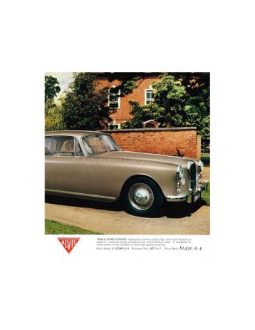 1962 ALVIS THREE-LITRE (TD21) BROCHURE ENGELS, Nieuw, Author