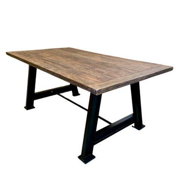 Robuuste teaktafel met stalen onderstelRechthoekige, Ophalen of Verzenden, Nieuw