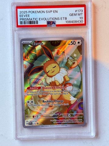 Pokémon - 1 Graded card - Eevee 173 Foil, Full art - PSA 10, Nieuw