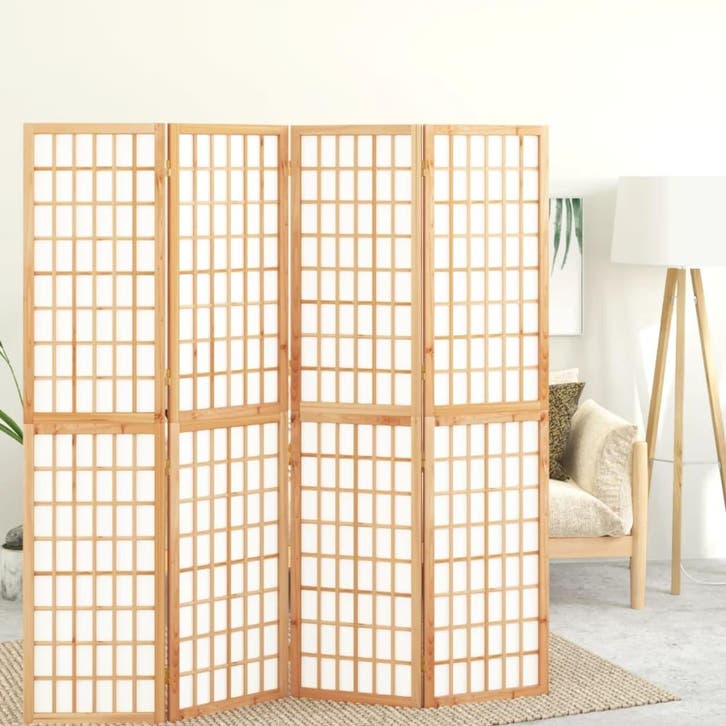 vidaXL Kamerscherm inklapbaar 4 panelen Japanse stijl, Huis en Inrichting, Woonaccessoires | Kamerschermen, Nieuw, Verzenden