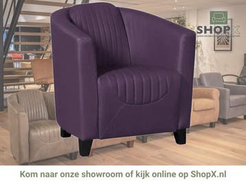 Leren fauteuil Press Special - Toledo Aubergine (paars) -, Huis en Inrichting, Nieuw, Ophalen of Verzenden, Eigentijds, Klassiek, Retro, Romantisch, Vintage