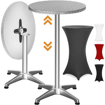 Statafel Zilver 115x60cm + statafelhoes Antraciet Ø60cm, Verzenden, Nieuw