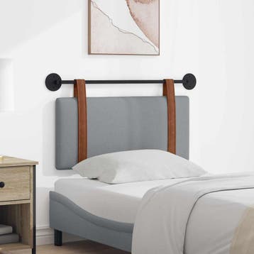 vidaXL Hangend hoofdbord Lichtgrijs Antiek PU, Verzenden, Nieuw, Overige materialen