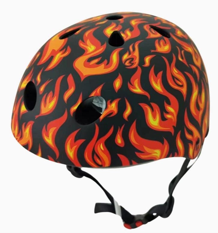 Kiddimoto Kinder Fietshelm Flames Small (48 - 53 cm), Fietsen en Brommers, Fietsaccessoires | Fietshelmen, Nieuw, Verzenden