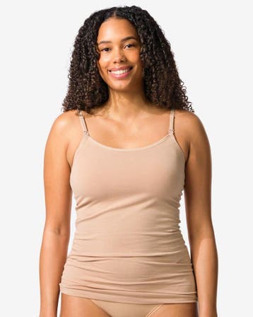 HEMA Voedingshemd met ingebouwde cups beige, Kleding | Dames, Verzenden, Nieuw, Beige