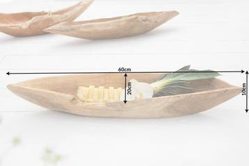 Massieve kom NATURE BOAT 60cm natuurlijk teak wortelhout -, Huis en Inrichting, Woonaccessoires | Vazen, Ophalen of Verzenden