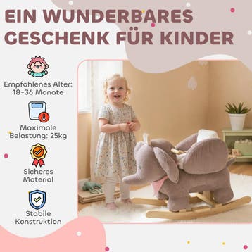 TRUUSK Schommeldier Olifant - Interactieve Dierengeluiden -, Verzenden, Nieuw