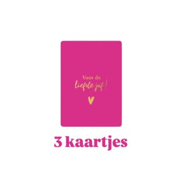 3 kleine kaartjes - Voor de liefste JUF ! - school - juff..., Diversen, Wenskaarten, Ophalen of Verzenden, Nieuw