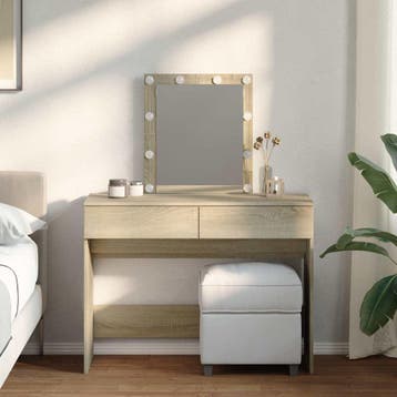 vidaXL Kaptafel met LED-verlichting 100x40x130 cm sonoma, Verzenden, Nieuw