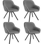 Draaibare fluwelen stoel Snug, gestoffeerd - grijs, Set van, Verzenden, Nieuw