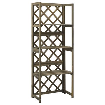vidaXL Latwerk met schappen 55x30x140 cm massief vurenhout, Tuin en Terras, Verzenden, Nieuw