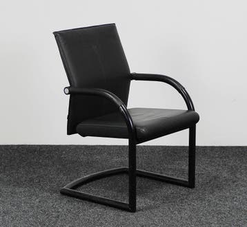 Klöber 984 Stoel | Zwart Leder, Ophalen of Verzenden, Gebruikt, Zwart