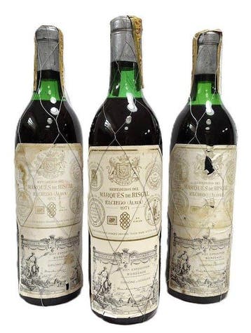 1971 Marqués de Riscal - Rioja Reserva - 3 Flessen (0.75, Nieuw