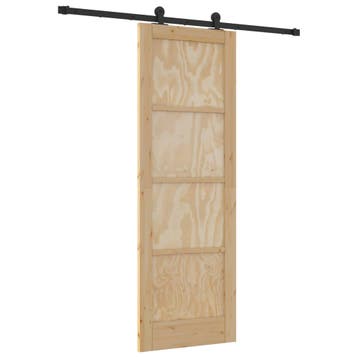 vidaXL Schuifdeur 73,5 x 211 cm Bewerkt hout Naturel en, Verzenden, Nieuw
