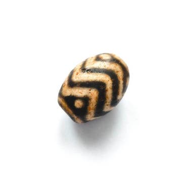 Oud Tibetaans/Nepalees Geëtst agat Kraal-talisman met