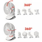 Ruhhy draadloze ventilator wit compact en stil met USB op..., Ophalen of Verzenden, Nieuw