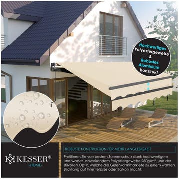 KESSER® Elektrisch knikarmscherm met afstandsbediening Zonne, Verzenden, Zo goed als nieuw