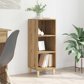 vidaXL Dressoir Artisan Eiken 34,5 x 32,5 x 90 cm Bewerkt, Verzenden, Nieuw, Overige houtsoorten, Minder dan 50 cm