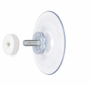 40mm Transparante Zuignap met Schroefdraad en Witte Kart...