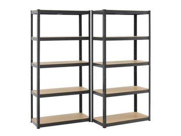 Veiling - Stellingkast Dubbel - 180x90x40 cm - Grijs, Nieuw