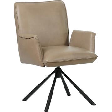 Leren draaibare eetkamerstoel Elite - Granada Taupe, 60 tot 90 cm, Nieuw, Leer, Ophalen of Verzenden